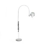 Gepo Lampen, Amsterdam An adjustable chromium plated tubular steel arched floor lamp, the globular