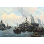 Jan Sirks (1885-1938) 'Activity in the port', signed 'Jan Sirks' l.r., oil on canvas Olieverf op