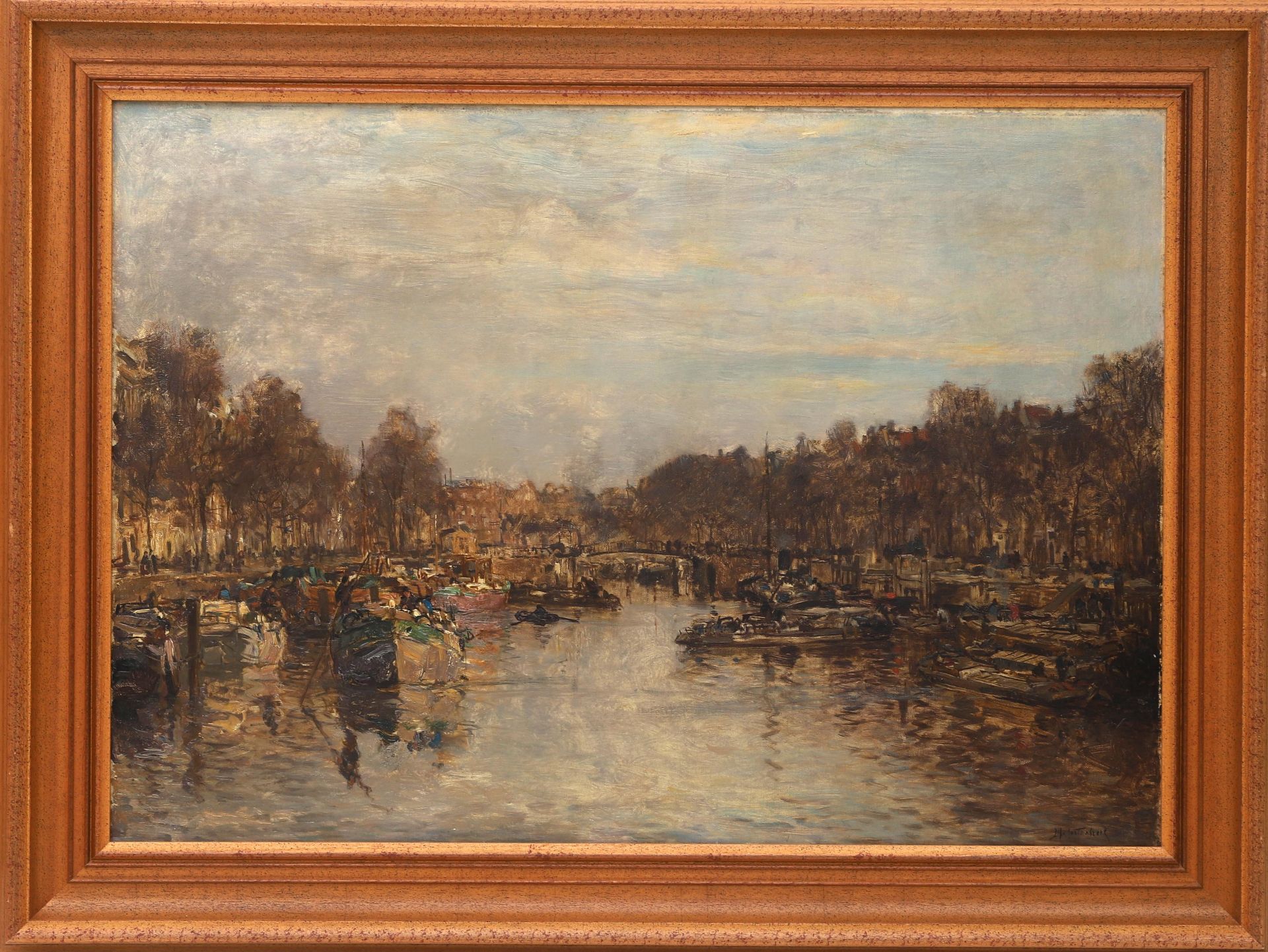 J.H. van Mastenbroek (1875 - 1945) View of the Wijnhaven in Rotterdam, signed lower right, - Bild 2 aus 4