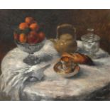 Henri Lerolle (1848-1929) 'Breakfast still life', signed 'Lerolle' l.r., oil on canvas Olieverf op