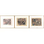 Max Raedecker (1914-1987) "Colourcompositions", signed and dated '76 lower right (Series of 3)