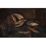 Karel Wiggers (1916-1989) 'Fish still life', signed 'Wiggers' lower right, oil on canvas Olieverf op