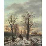 Sebastiaan Theodorus Voorn Boers (1828-1893) Winter landscape, oil on canvas, signed 'S.Th. Voorn