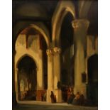 Han van Meegeren (1889-1947) 'Church interior', signed l.r. Olieverf op paneel, 49,5 x 40 cm.