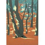 Hendrik Valk (1897-1986) "Sun in the forest", signed and dated 'HV 77' lower right, titled and dated