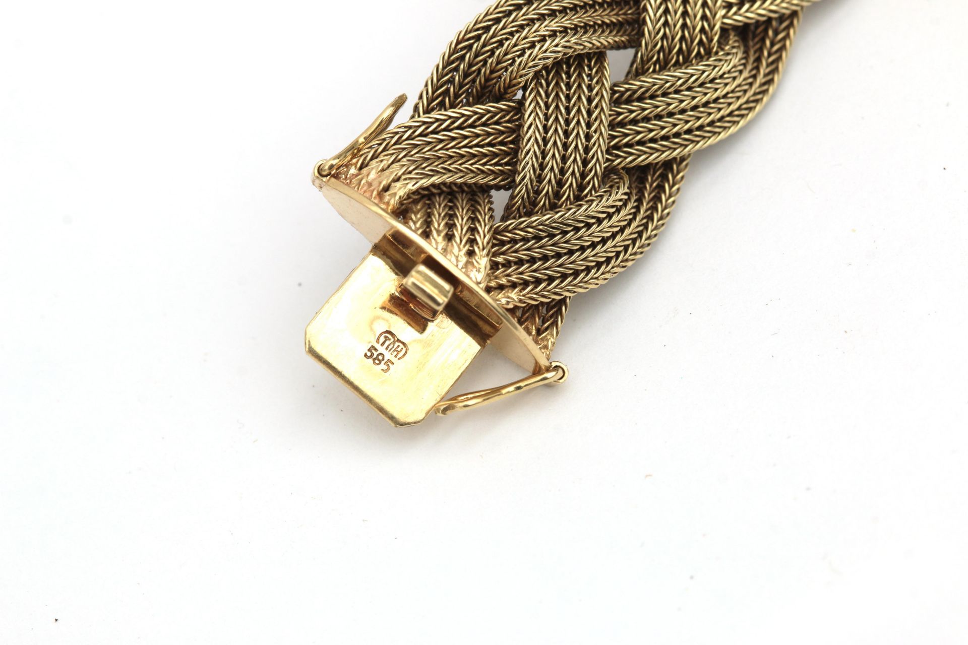 A 14 karat Gold braided necklace - Bild 3 aus 3