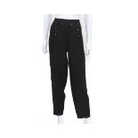 A black Chanel Boutique trousers with cc logo buttons. Nine buttons at the front. Collection 94P.