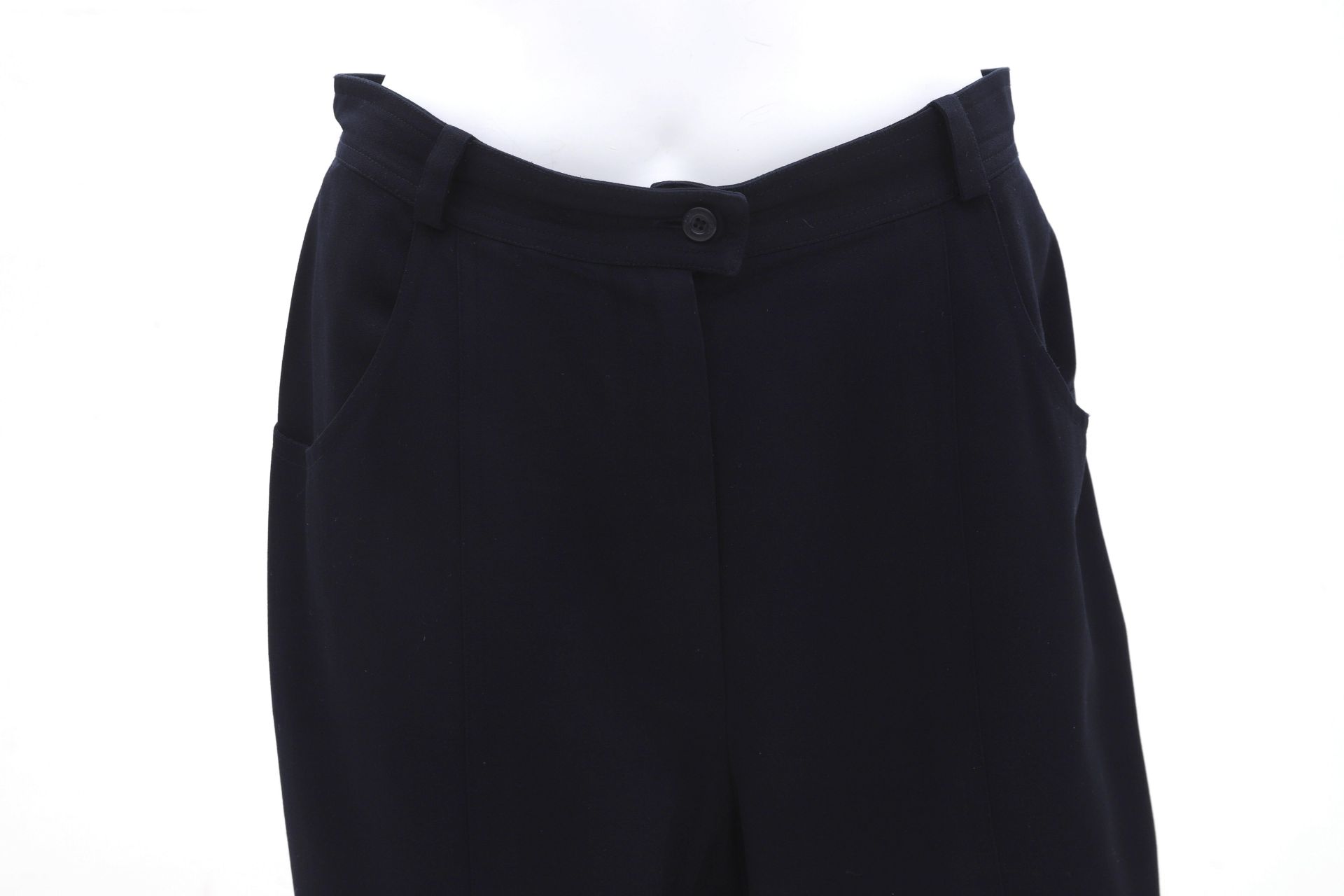 A pair of navy blue Chanel Boutique trousers. Wide legs with two internal pockets at the back. incl. - Image 6 of 6