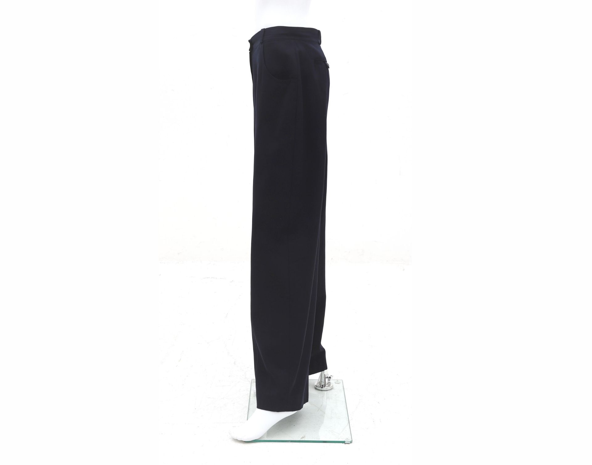 A pair of navy blue Chanel Boutique trousers. Wide legs with two internal pockets at the back. incl. - Image 5 of 6