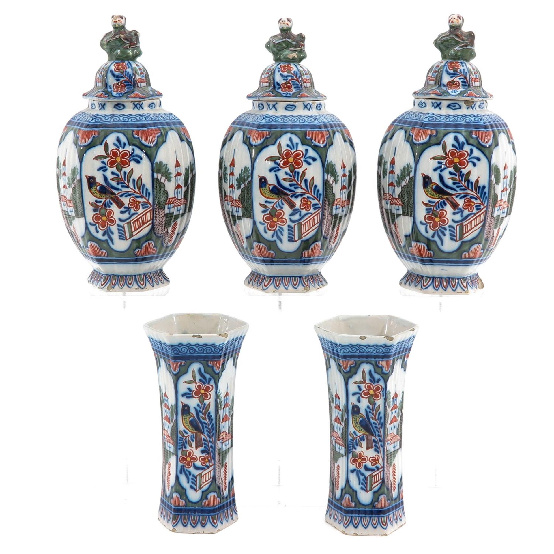 A Five Piece Garniture Set