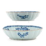 A Lot of 2 Blue and White Serving Dishes