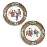 A Pair of Famille Rose Plates