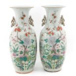 A Pair of Famille Rose Vases