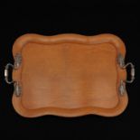 A Satin Wood and Silver Serving Tray