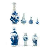 A Collection of 7 Miniature Vases