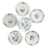 A Series of 6 Famille Rose Plates