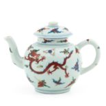 A Wucai Decor Teapot