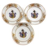 A Series of 3 Armorial Plates