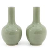 A Pair of Celadon Vases