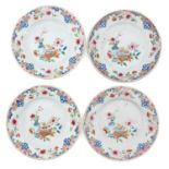 A Series of 4 Famille Rose Plates