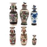 A Collection of 6 Nanking Vases