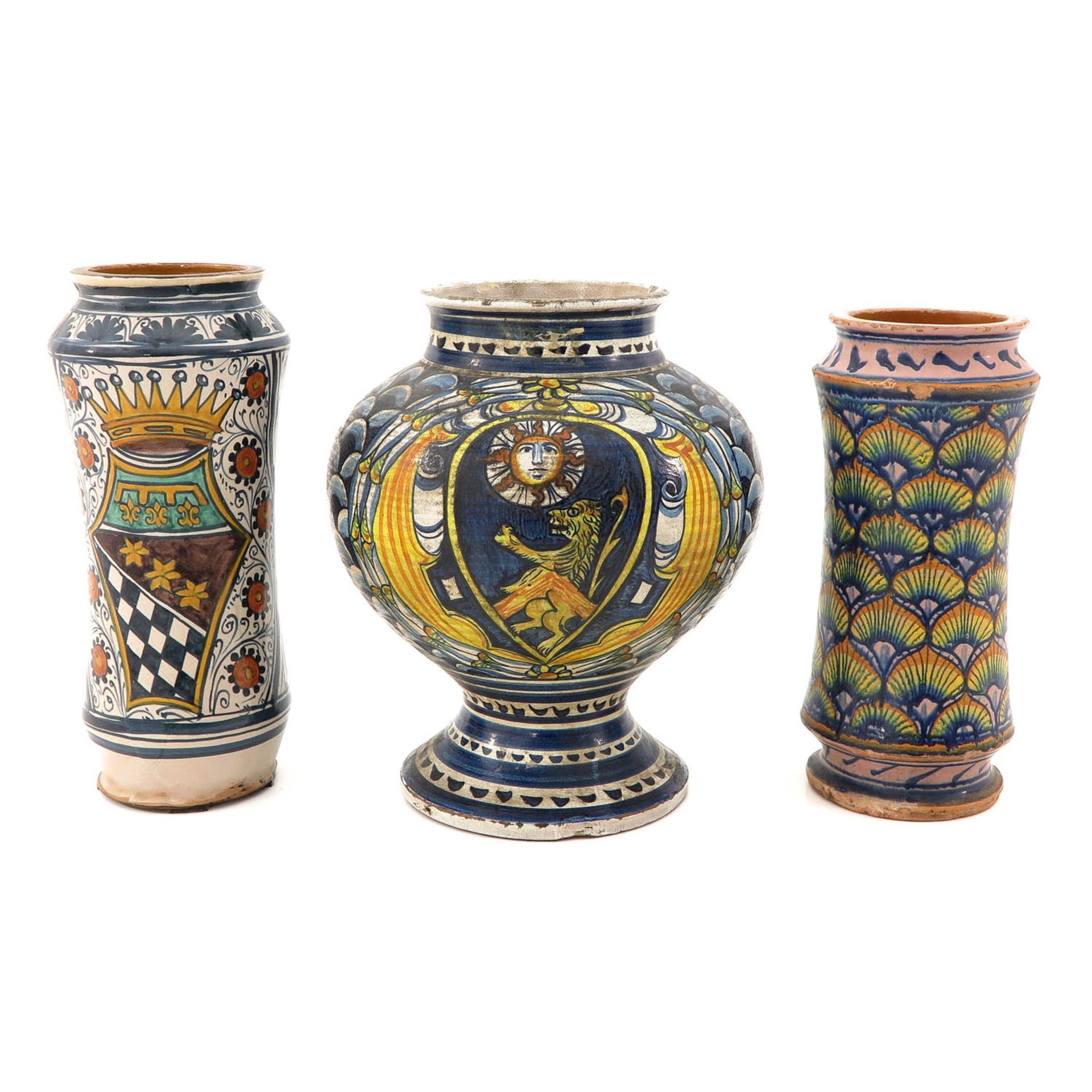 A Collection of Polychrome Pottery Circa 1800