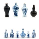 A Collectino of 10 Miniatures Vases