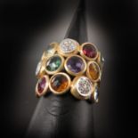 A Ladies 18KG Marco Bicego Gemstone and Diamond Ring