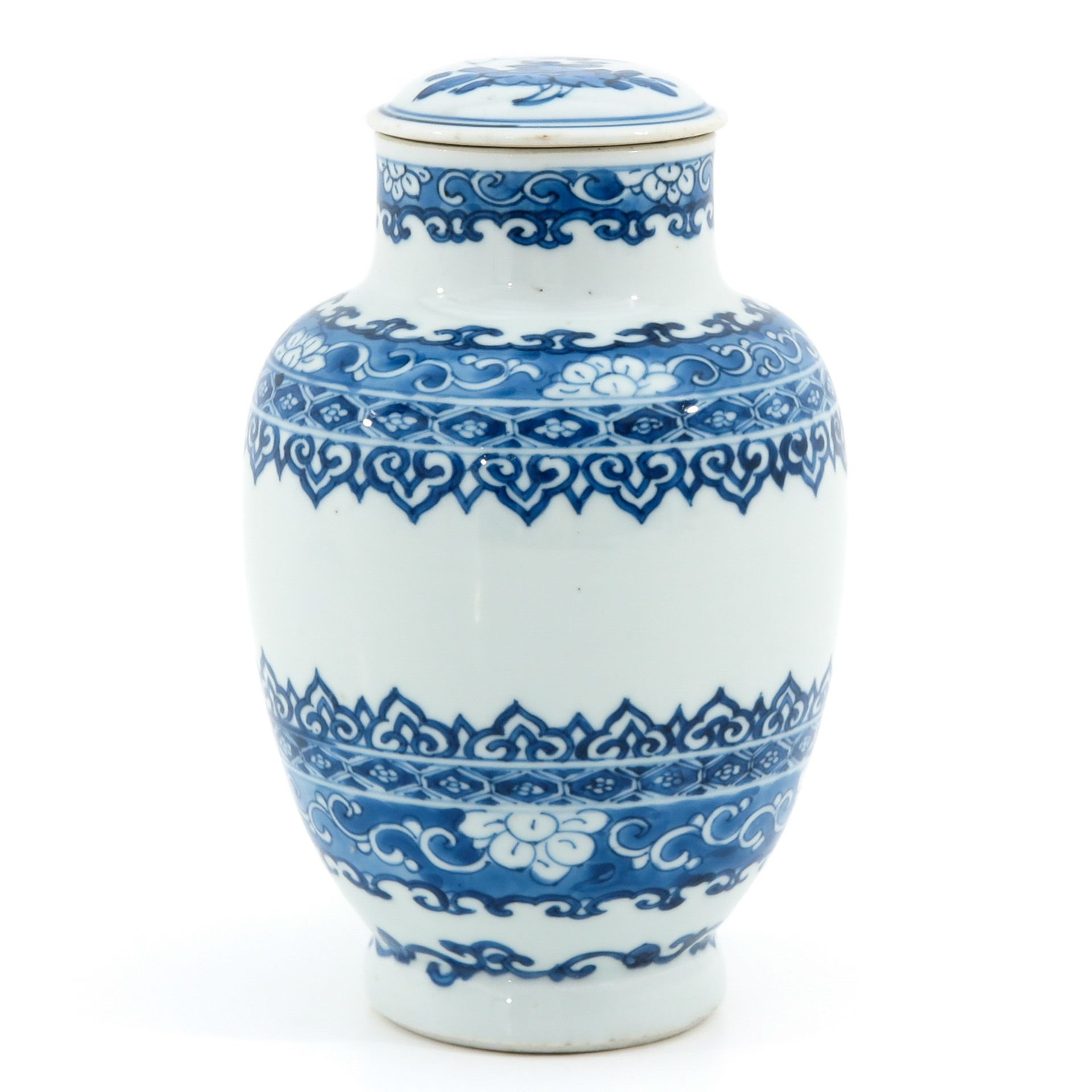 A Blue and White Jar and Cover