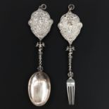 A Silver Serving Fork and Spoon