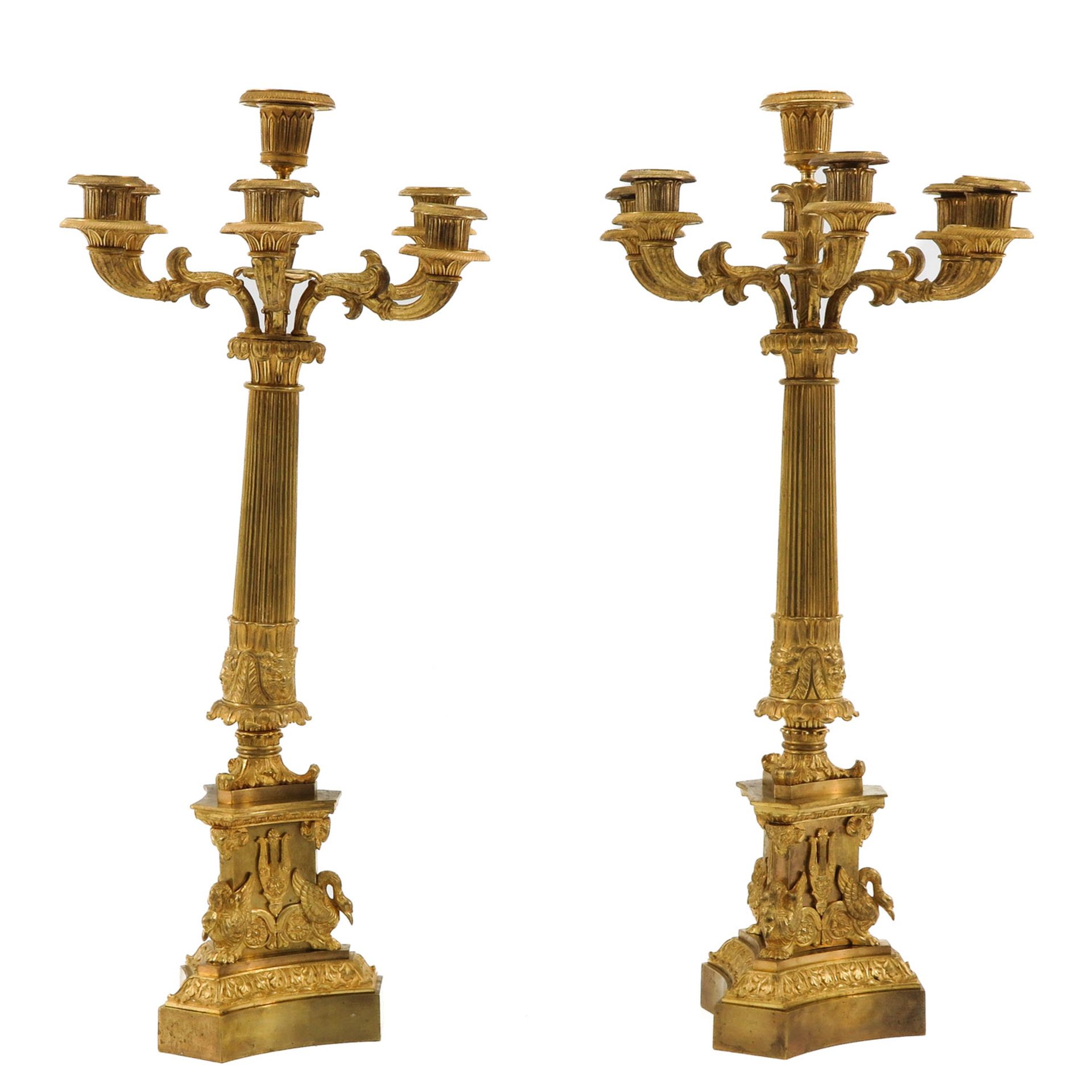 A Pair of 19th Century Gilded Candlesticks - Bild 2 aus 9