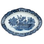 A Blue and White Serving Tray