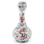 A Wucai Decor Garlic Mouth Vase