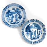 A Pair of Blue and White Plates