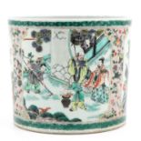 A Famille Verte Brush Pot