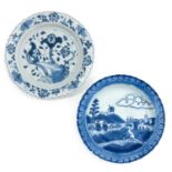 A Lot of 2 Blue and White Plates