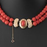 A Double Strand 19th Century Red Coral Necklace