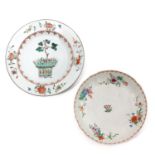 A Lot of 2 Famille Rose Plates