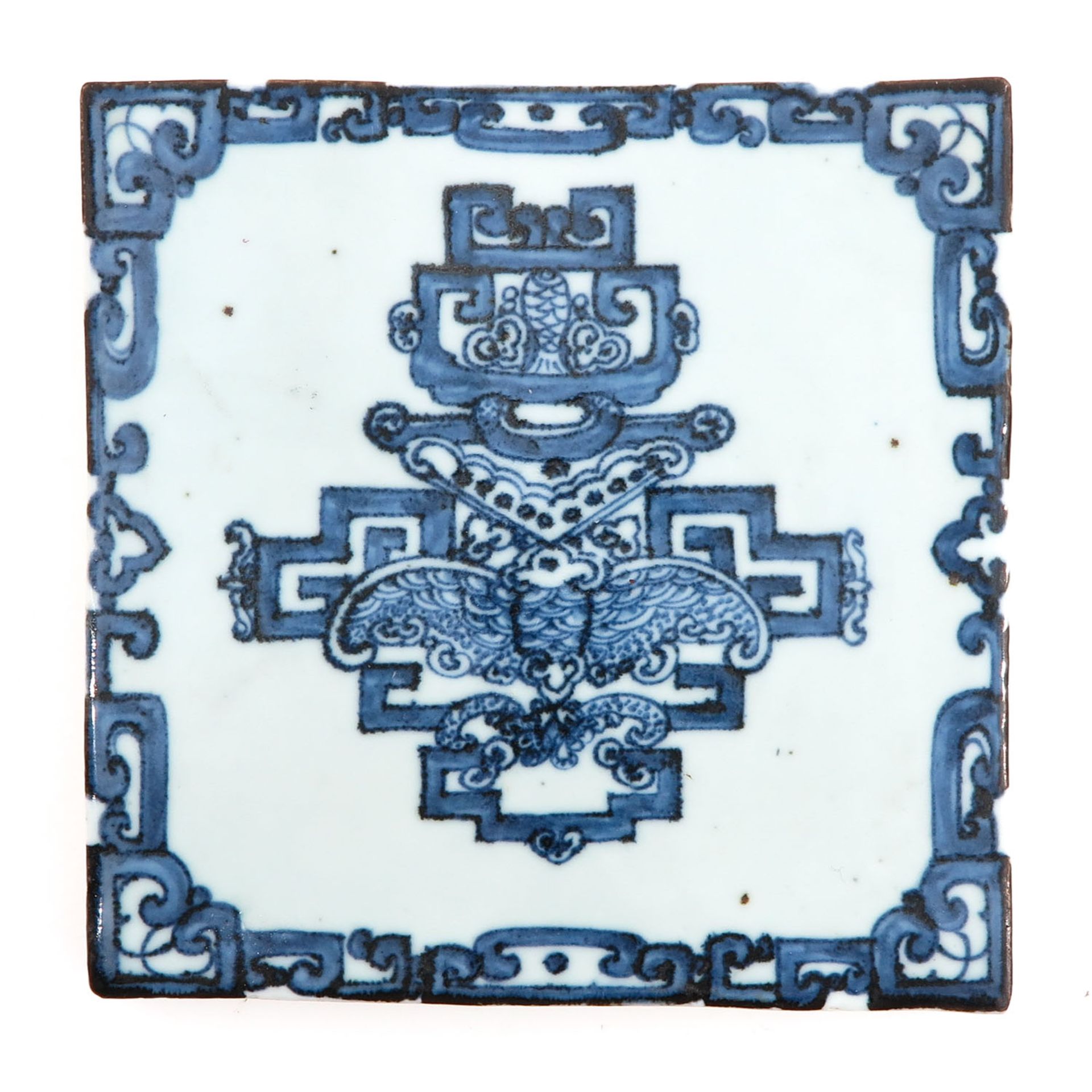A Blue and White Tile