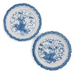 A Pair of Blue and White Plates