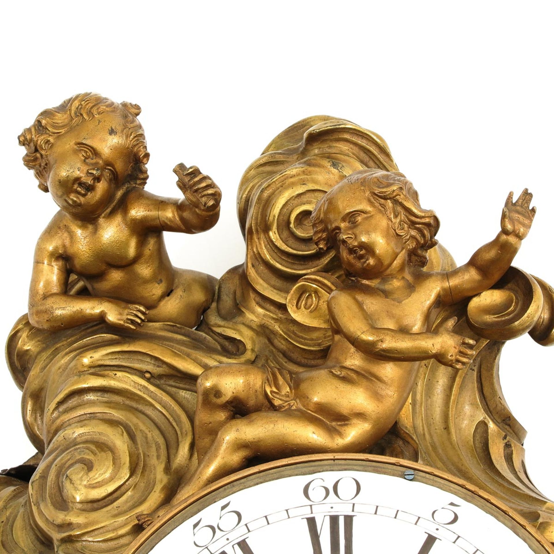 A Fire Gilt Bronze Cartel Clock Circa 1750 - Image 5 of 6