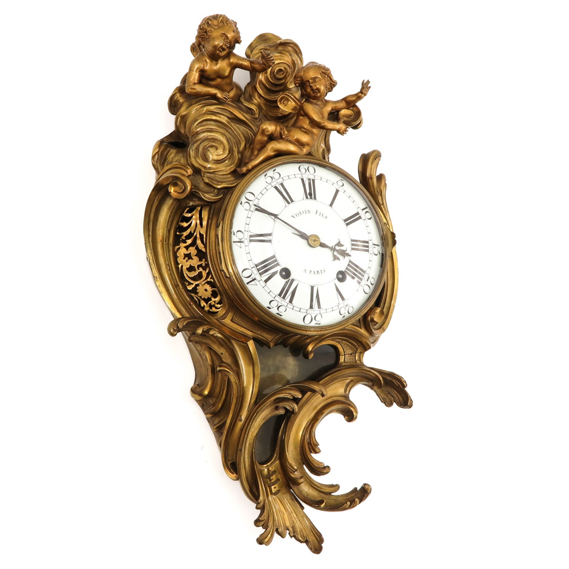 A Fire Gilt Bronze Cartel Clock Circa 1750 - Image 2 of 6