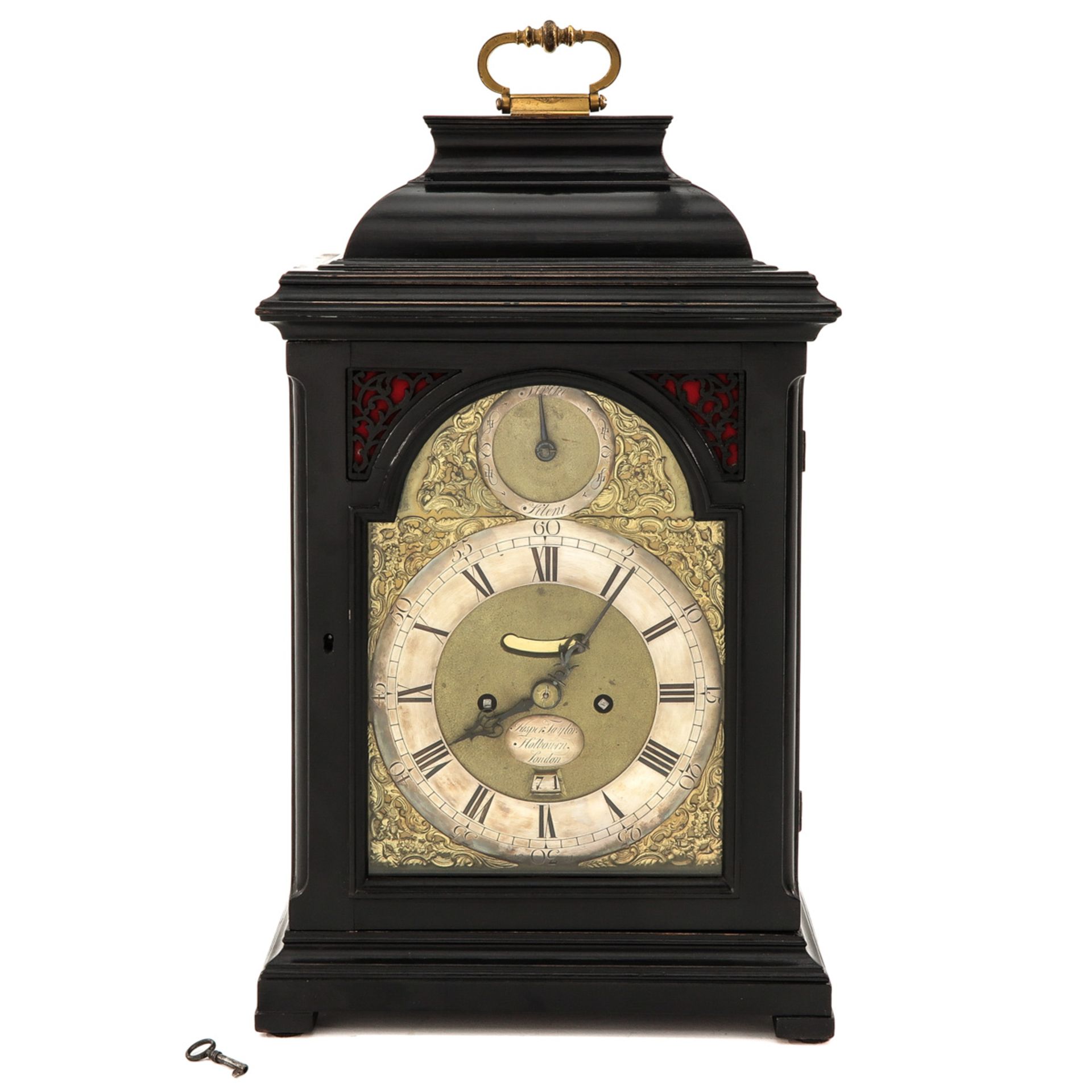 An English Table Clock Circa 1760 Signed Jasper Taylor