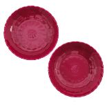 A Pair of Ruby Glaze Small Dishes