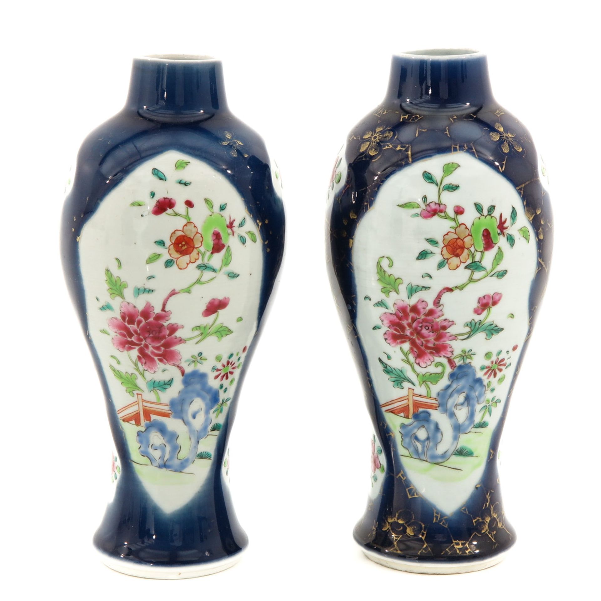 A Pair of Powder Blue Vases