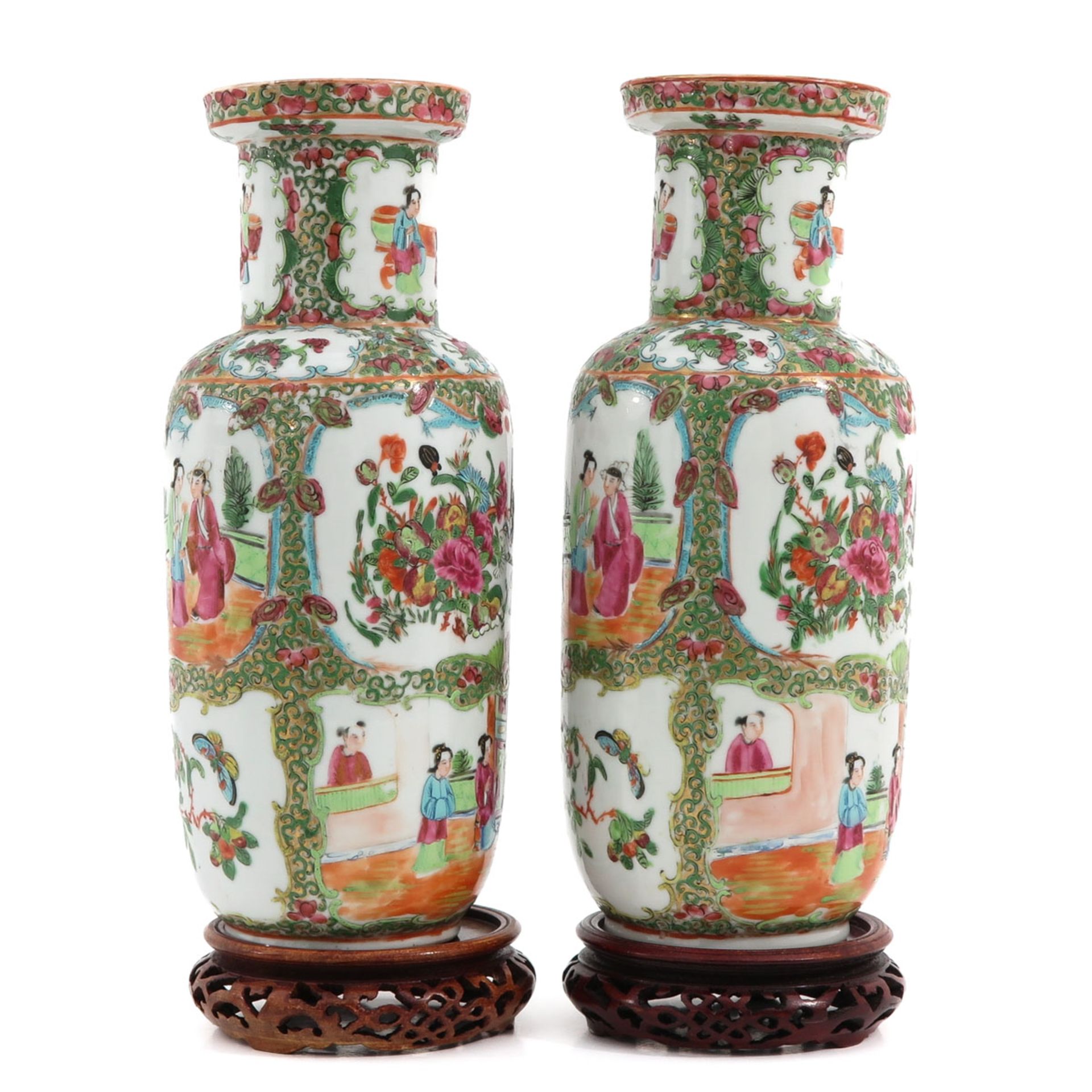 A Pair of Cantonese Vases - Bild 2 aus 9