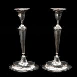 A Pair of Dutch Silver Empire Candlesticks