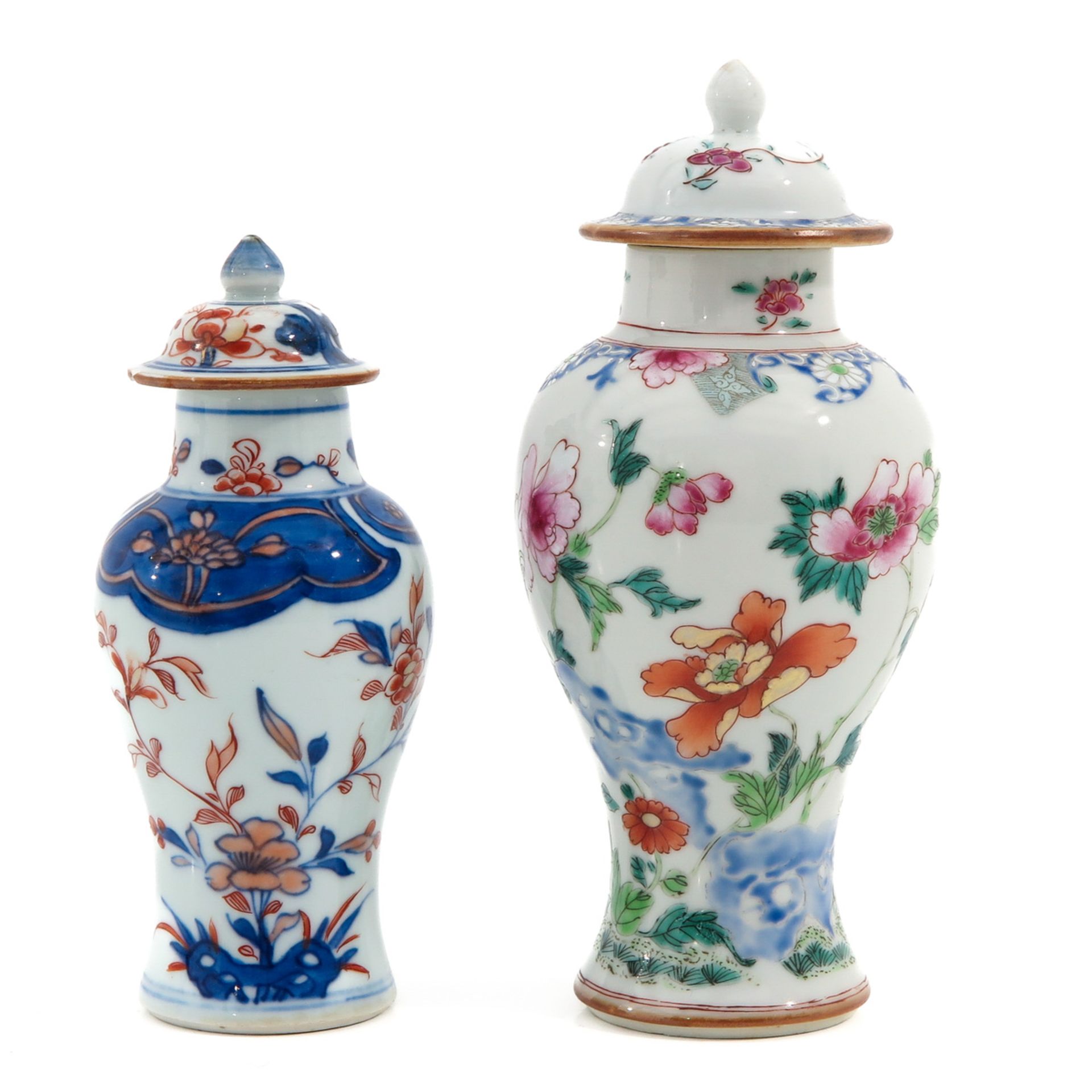 A Lot of 2 Small Garniture Vases