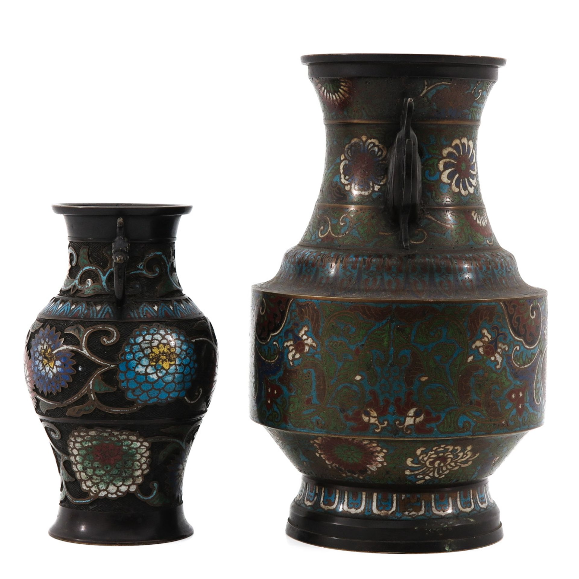 A Pair of Cloisonne Vases - Bild 2 aus 10