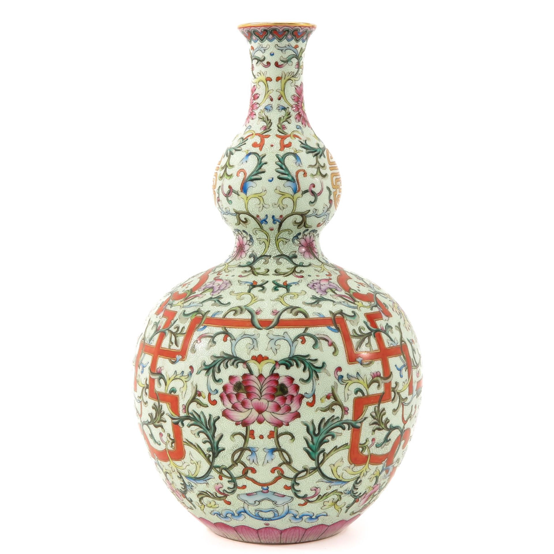 A Famille Rose Double Gourd Vase - Bild 2 aus 10